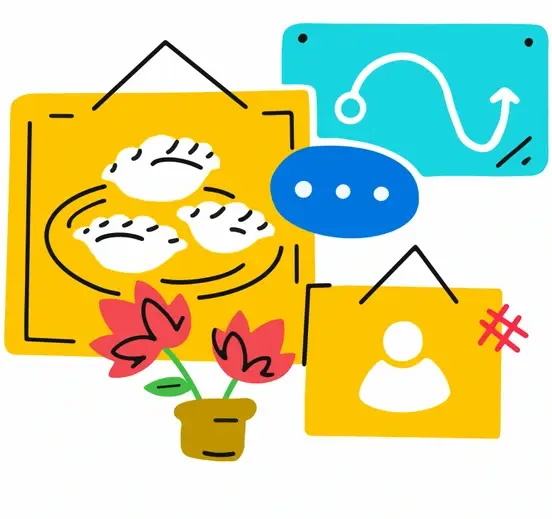 An illustration of paintings.
